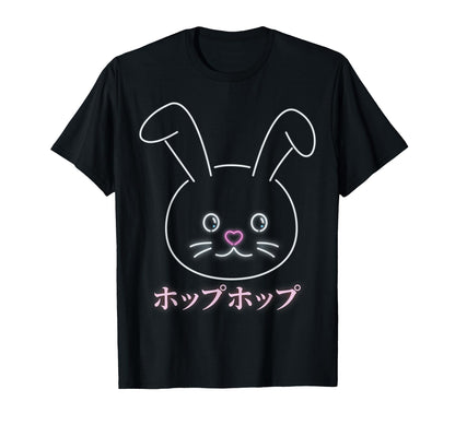 Anime Vaporwave Smiling Bunny Japanese T-Shirt - Graphic Print Men Women - T-Shirt, Sweatshirt, Hoodie