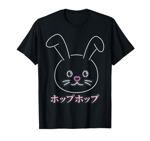 Anime Vaporwave Smiling Bunny Japanese T-Shirt - Graphic Print Men Women - T-Shirt, Sweatshirt, Hoodie