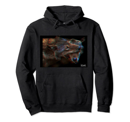 Vaporwave Animals Wolf Love Wolves Hoodie - Streetwear Style Unisex - T-Shirt, Sweatshirt, Hoodie