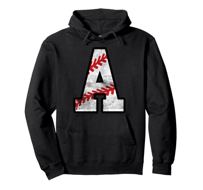 Distressed Baseball Letter Hoodie - Fun Novelty Design Unisex - T-Shirt, Sweatshirt, Hoodie