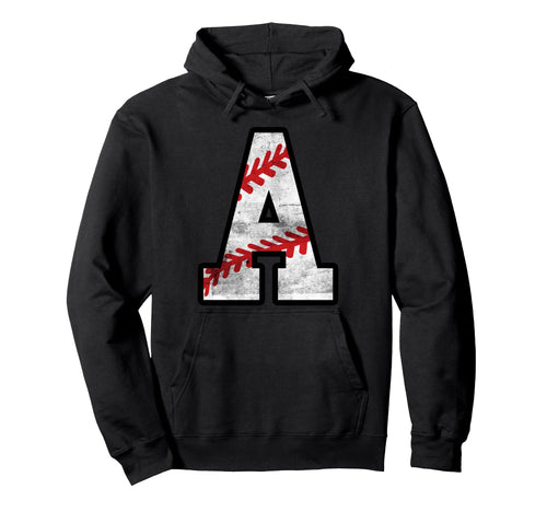 Distressed Baseball Letter Hoodie - Fun Novelty Design Unisex - T-Shirt, Sweatshirt, Hoodie
