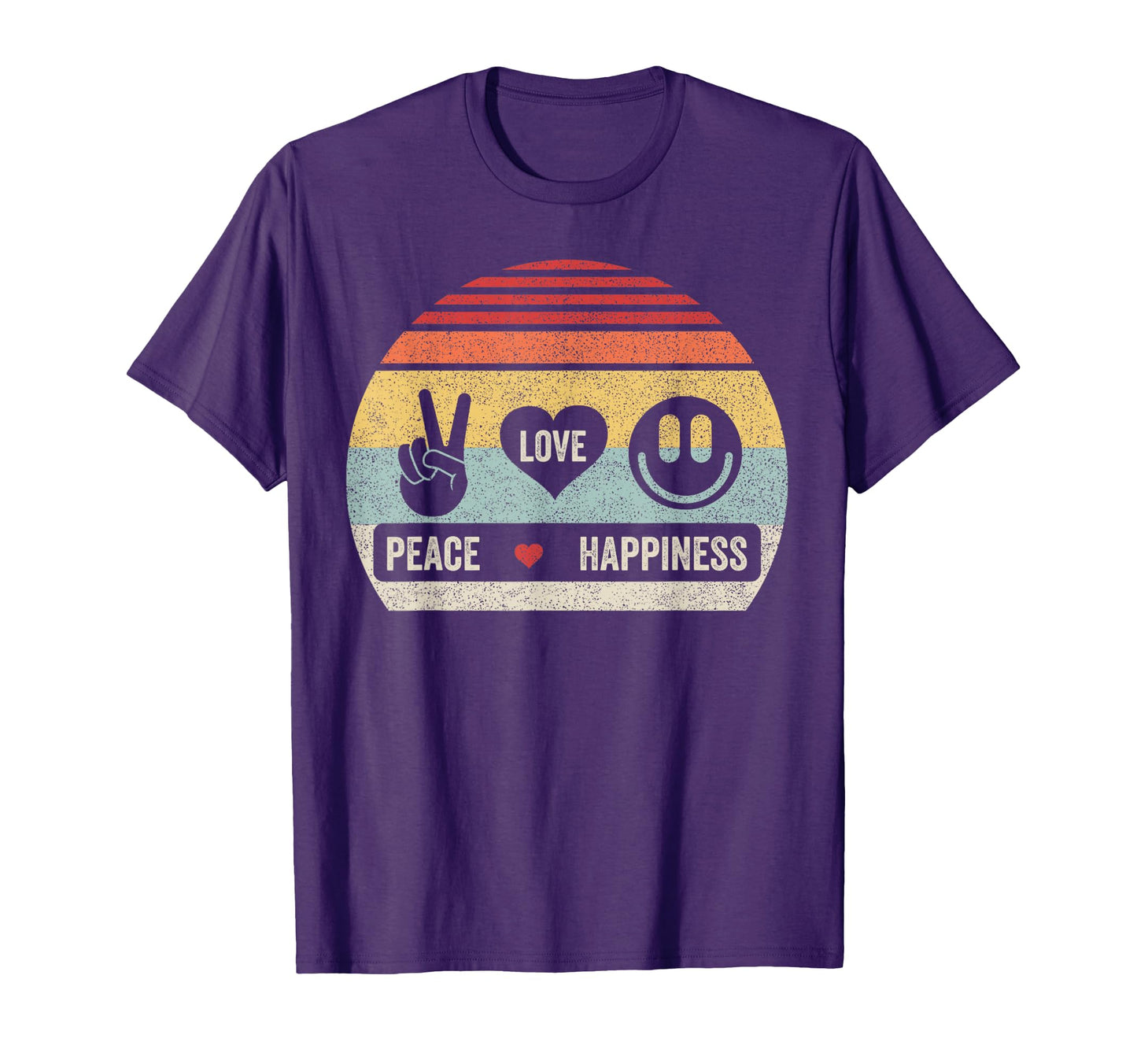Peace Love Happiness T-Shirt - Aesthetic Graphic for Adults - T-Shirt, Sweatshirt, Hoodie