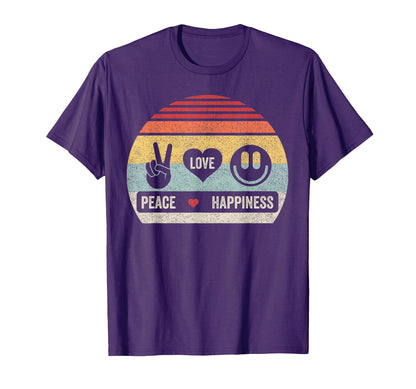 Peace Love Happiness T-Shirt - Aesthetic Graphic for Adults - T-Shirt, Sweatshirt, Hoodie