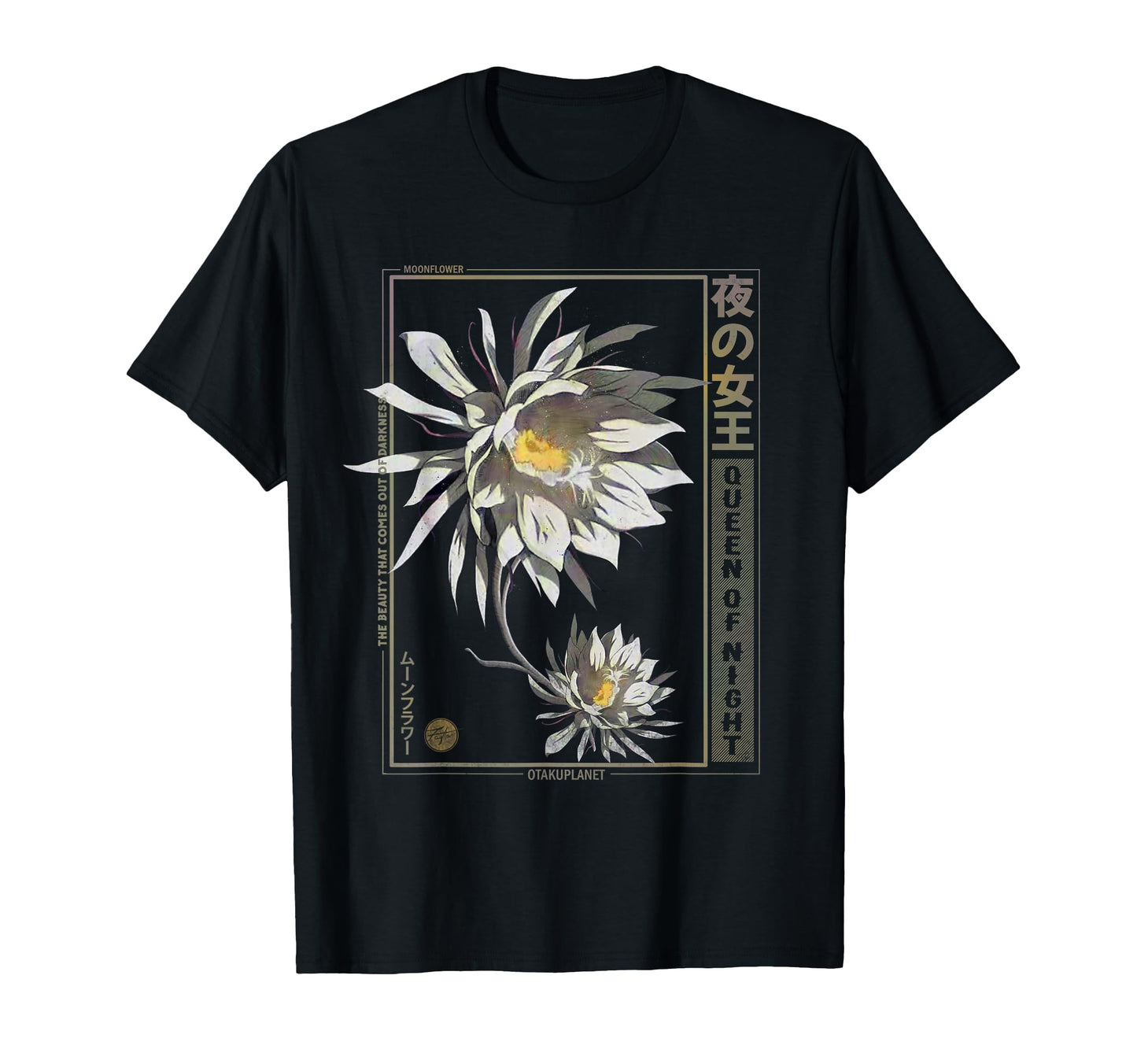 Anime Moon Flower Japanese Vaporwave T-Shirt - Unique Graphic Men Women - T-Shirt, Sweatshirt, Hoodie