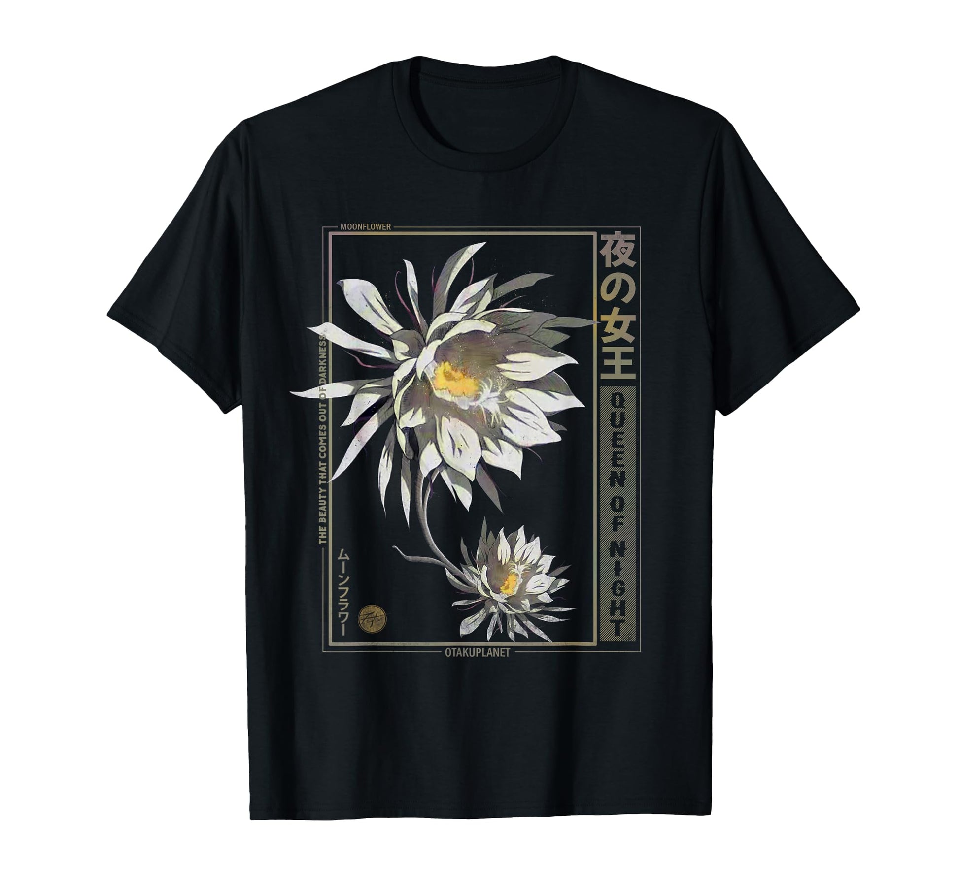 Anime Moon Flower Japanese Vaporwave T-Shirt - Unique Graphic Men Women - T-Shirt, Sweatshirt, Hoodie
