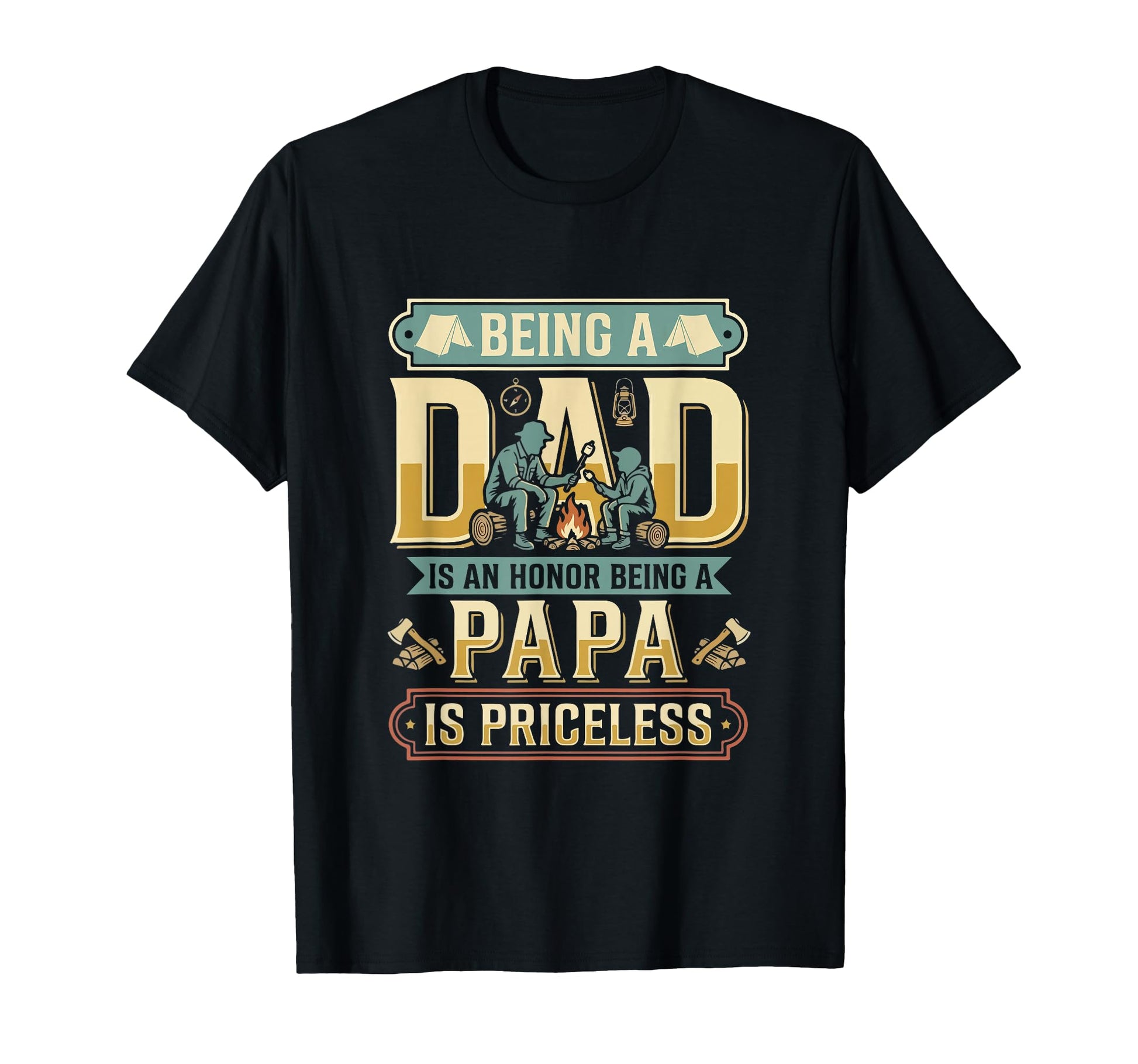 Dad Proud Being Papa Is Priceless T-Shirt - Custom Art Print for Adults - T-Shirt, Sweatshirt, Hoodie