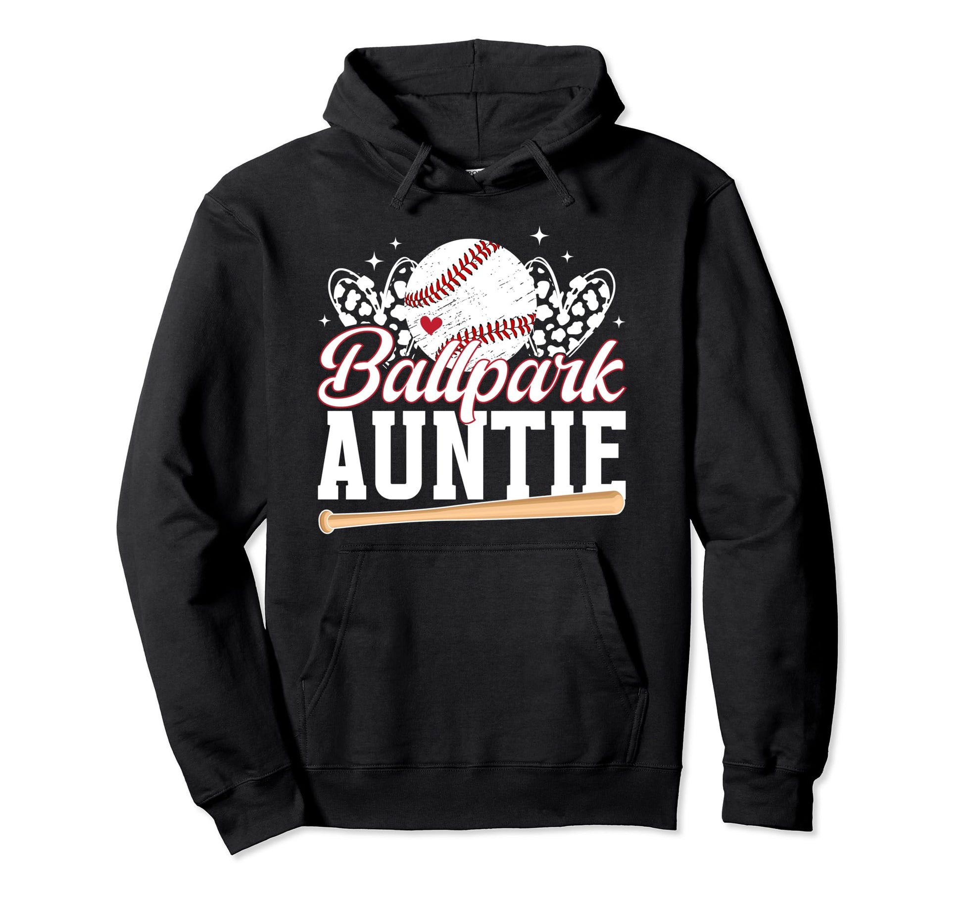 Ballpark Auntie Baseball Aunt Hoodie - Casual Everyday Wear Unisex - T-Shirt, Sweatshirt, Hoodie