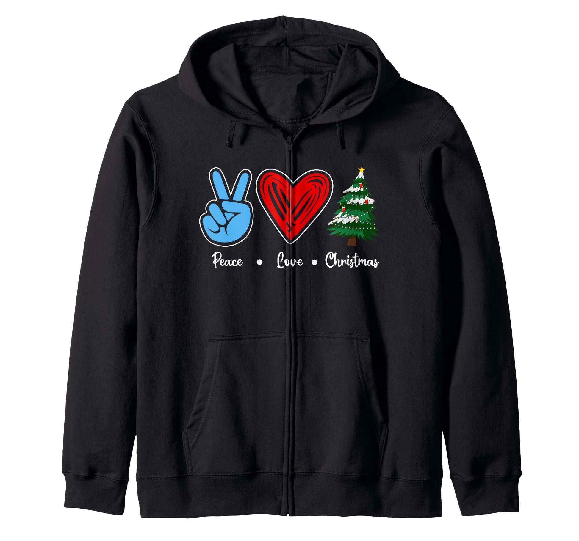Peace Love Merry Gift Heart Hoodie - Streetwear Style for Adults - T-Shirt, Sweatshirt, Hoodie