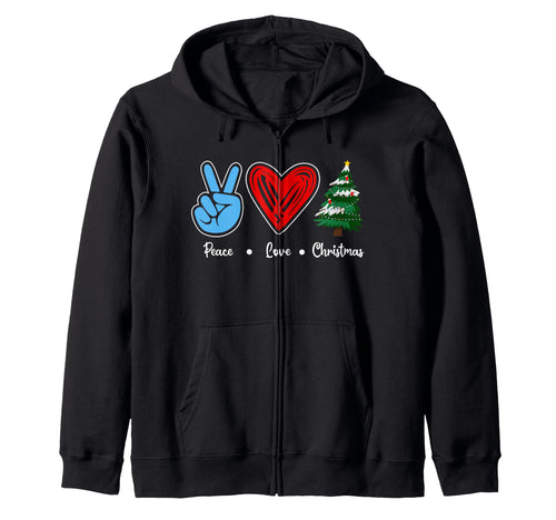 Peace Love Merry Gift Heart Hoodie - Streetwear Style for Adults - T-Shirt, Sweatshirt, Hoodie