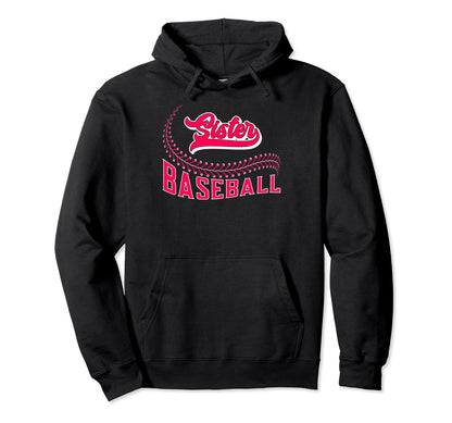 Sister Baseball Birthday Baseball Sister Hoodie - Graphic Print Men Women - T-Shirt, Sweatshirt, Hoodie