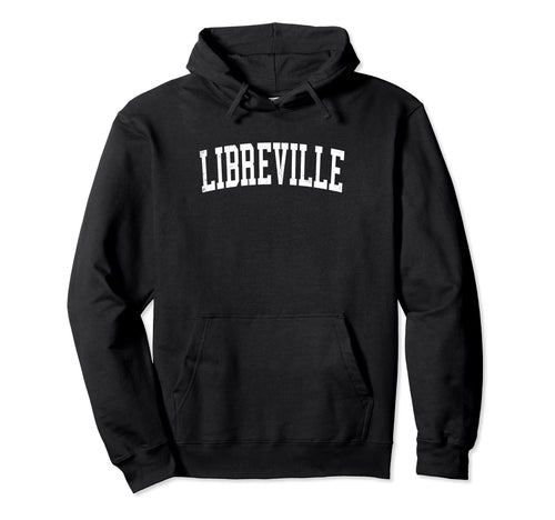 Libreville Gabon Distressed White Varsity Hoodie - Graphic Print Unisex - T-Shirt, Sweatshirt, Hoodie