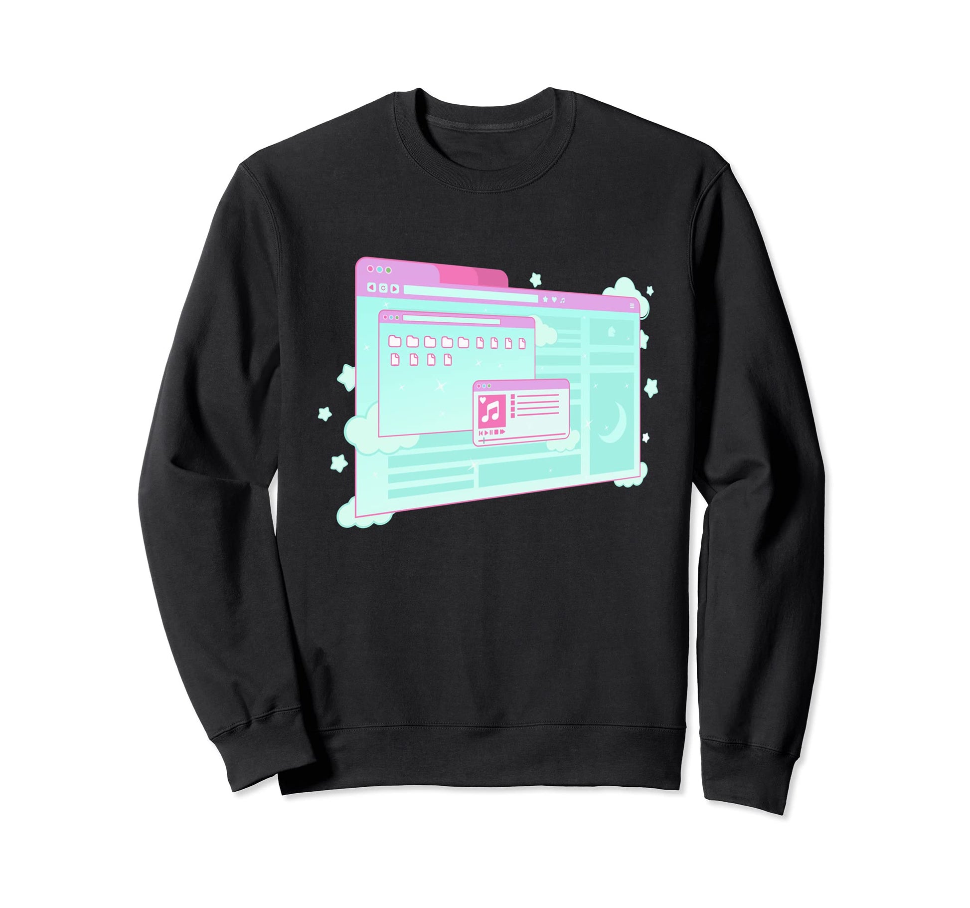 Vaporwave Aesthetic Kawaii E Sweatshirt - Custom Art Print for Adults - T-Shirt, Sweatshirt, Hoodie