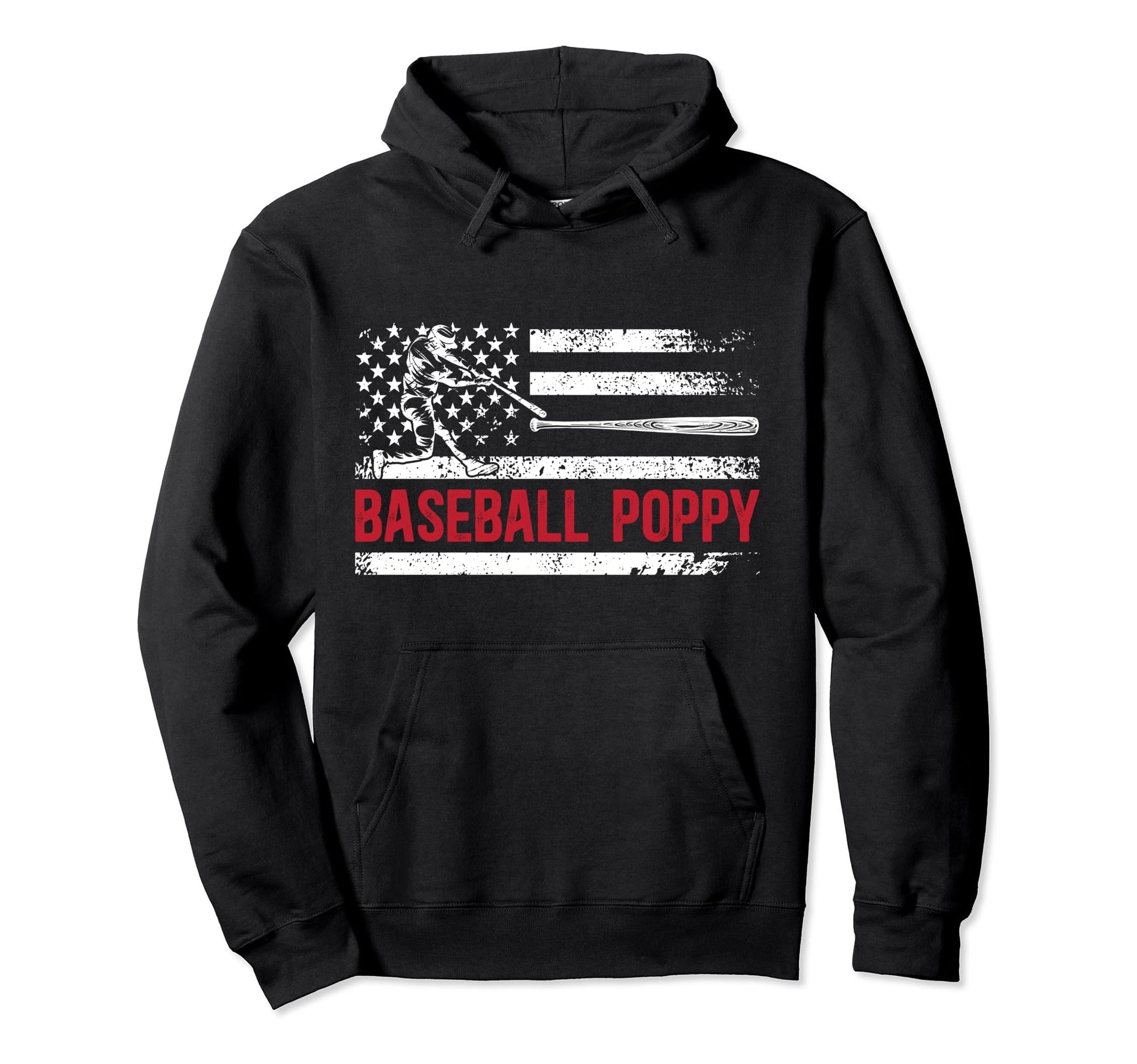 Baseball Poppy Us Flag Poppy Baseball Hoodie - Streetwear Style for Adults - T-Shirt, Sweatshirt, Hoodie
