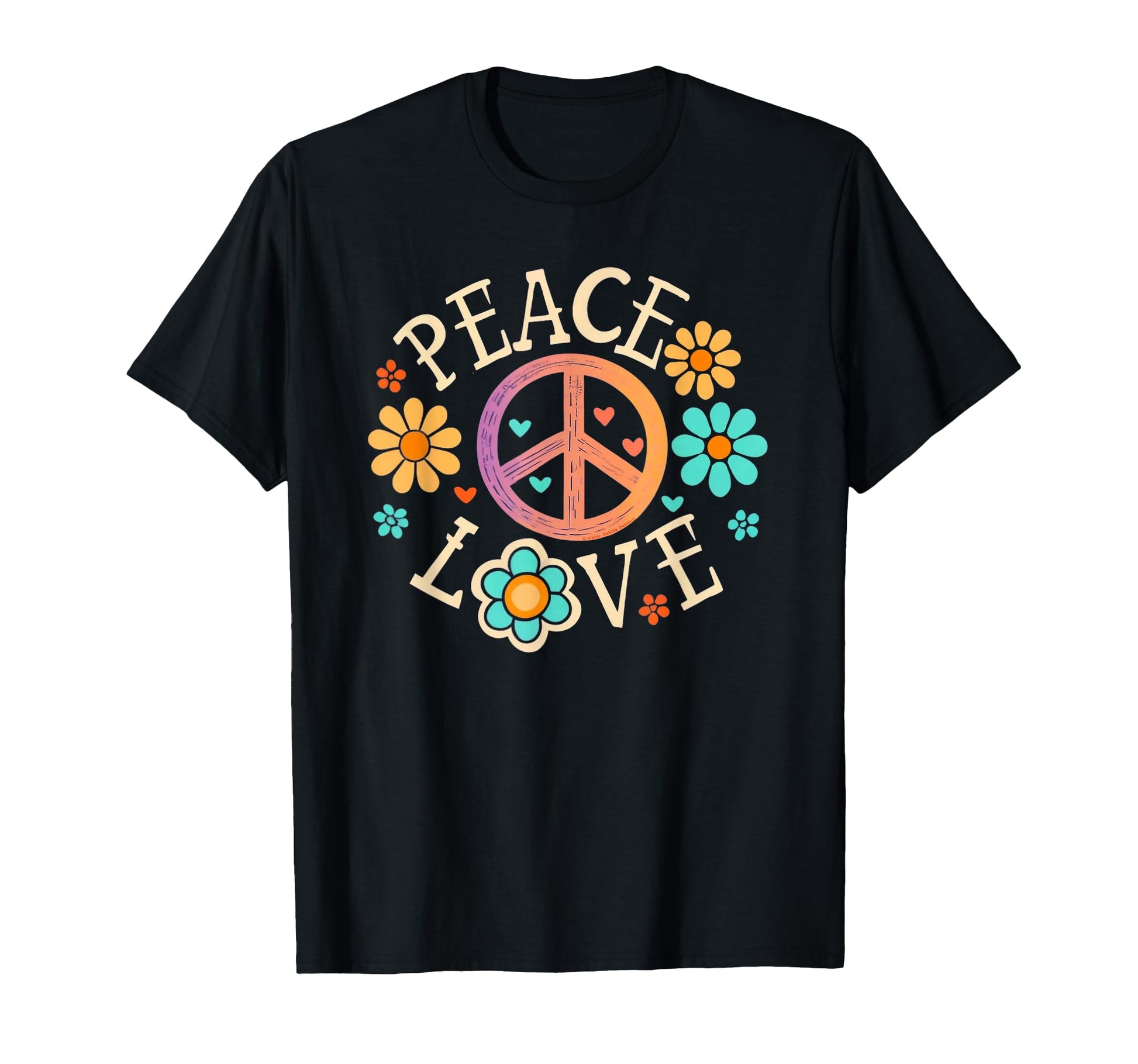 60S 70S Groovy Hippie Flowers Peace Sign T-Shirt - Graphic Print Men Women - T-Shirt, Sweatshirt, Hoodie
