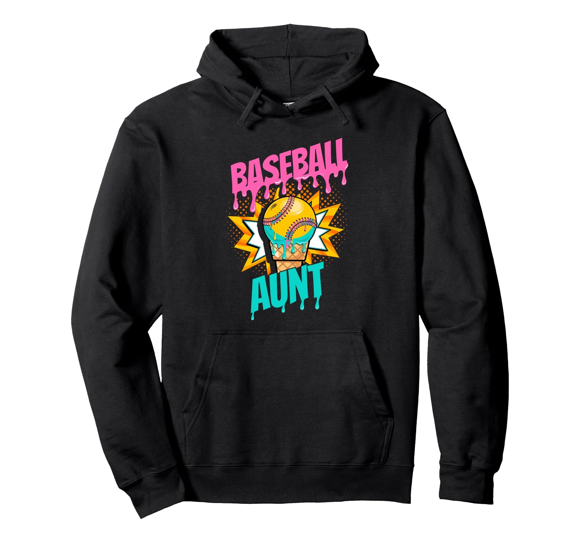 Baseball Aunt Hoodie - Novelty Apparel for Adults - T-Shirt, Sweatshirt, Hoodie