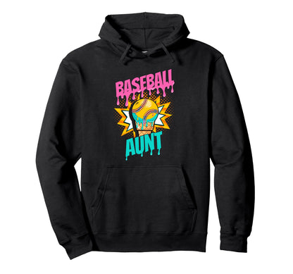 Baseball Aunt Hoodie - Novelty Apparel for Adults - T-Shirt, Sweatshirt, Hoodie