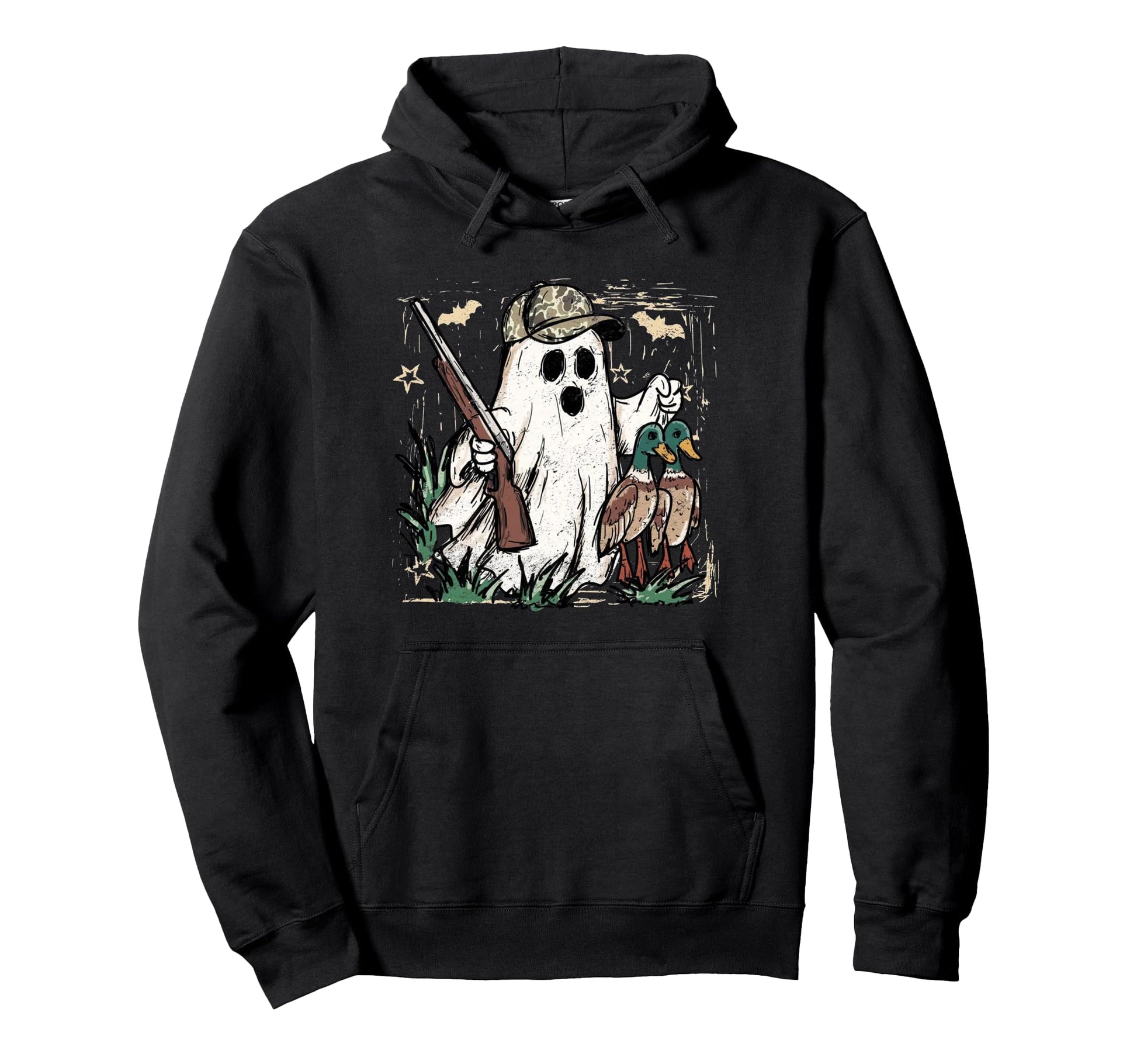 Camouflage Duck Hunting Ghost Halloween Hoodie - Fun Novelty Design Unisex - T-Shirt, Sweatshirt, Hoodie