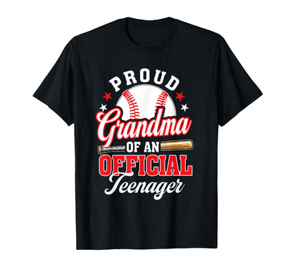 Proud Grandma Teenager Birthday Baseball T-Shirt - Minimalist Print Unisex - T-Shirt, Sweatshirt, Hoodie