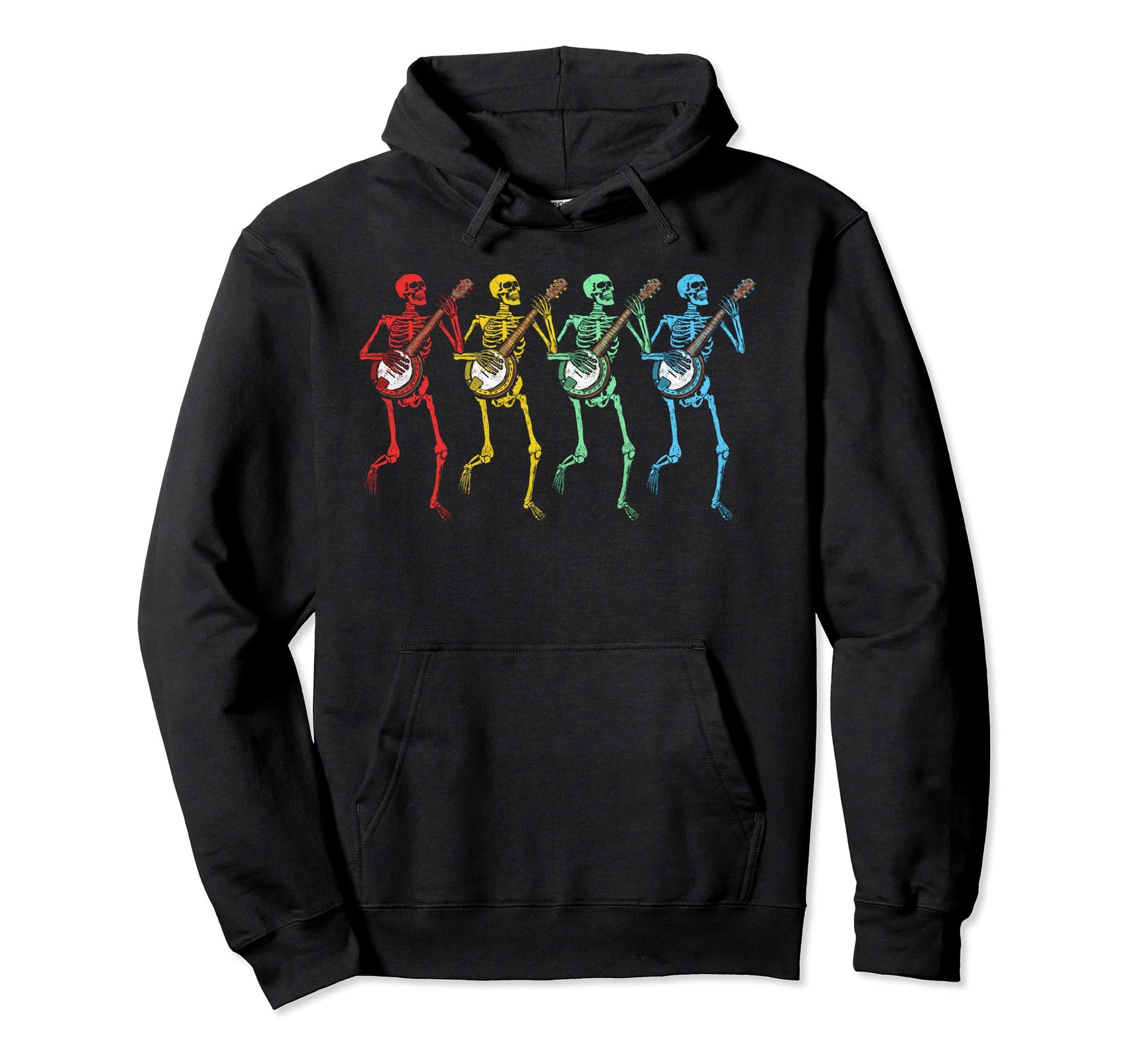 Rainbow Colour Dancing Skeletons And Hoodie - Aesthetic Graphic for Adults - T-Shirt, Sweatshirt, Hoodie