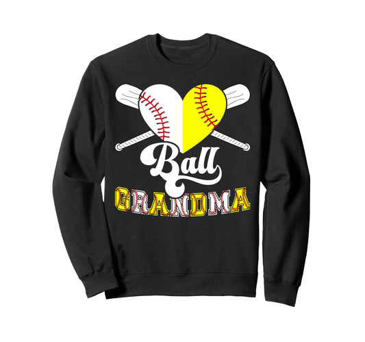 Ball Grandma Heart Softball Sweatshirt - Streetwear Style Men Women - T-Shirt, Sweatshirt, Hoodie