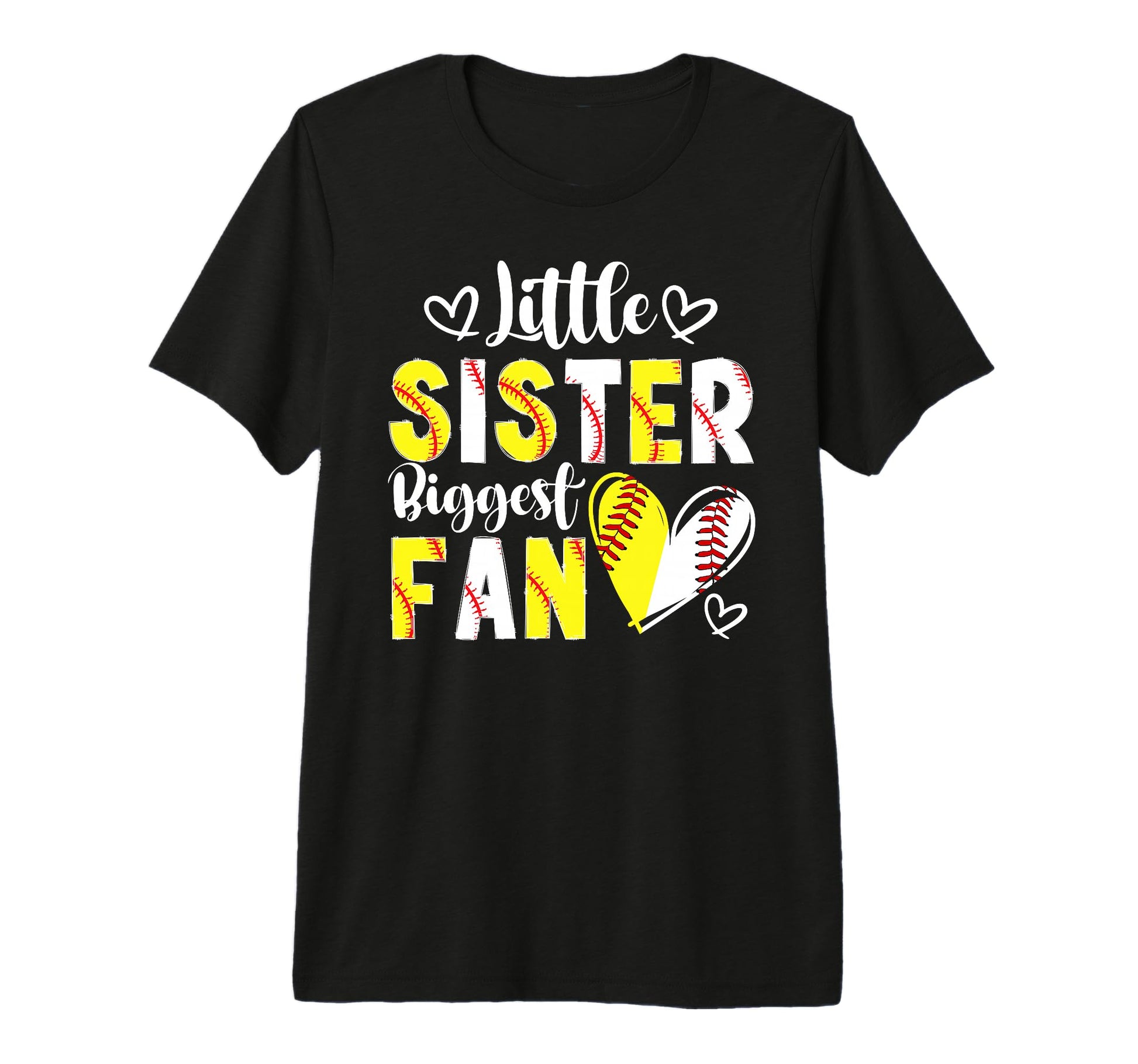 Little Sister Biggest Fan Baseball T-Shirt - Aesthetic Graphic Unisex - T-Shirt, Sweatshirt, Hoodie