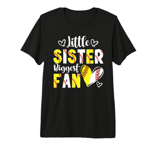 Little Sister Biggest Fan Baseball T-Shirt - Aesthetic Graphic Unisex - T-Shirt, Sweatshirt, Hoodie
