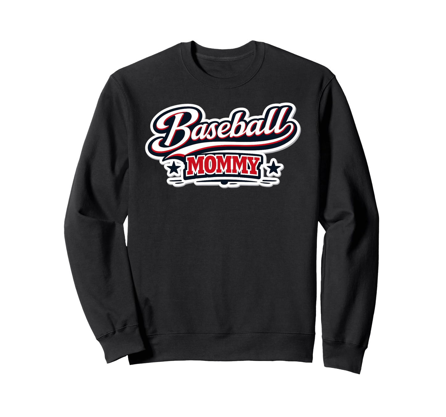 Baseball Mommy Script Red White Blue Sweatshirt - Trendy Graphic Unisex - T-Shirt, Sweatshirt, Hoodie