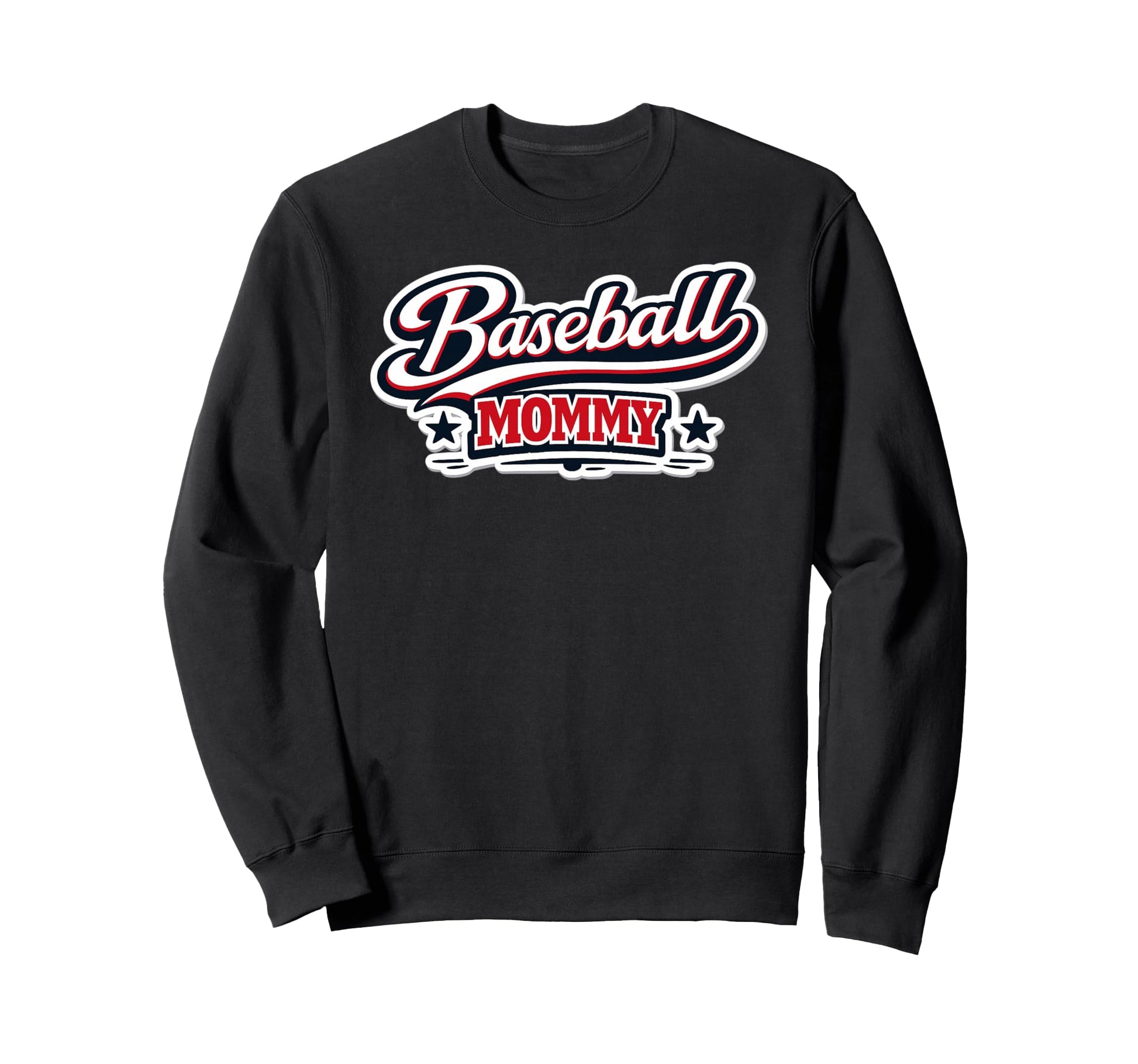 Baseball Mommy Script Red White Blue Sweatshirt - Trendy Graphic Unisex - T-Shirt, Sweatshirt, Hoodie