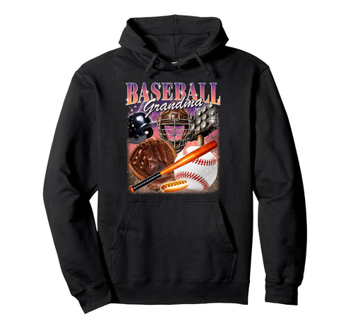 Baseball Grandma Bootleg 90S Nana Hoodie - Custom Art Print for Adults - T-Shirt, Sweatshirt, Hoodie