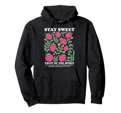 Boho Christian Strawberry Bible Verse Hoodie - Graphic Print for Adults - T-Shirt, Sweatshirt, Hoodie