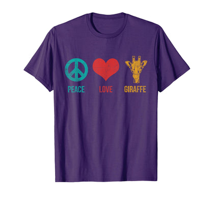 Peace Love Giraffe T-Shirt - Minimalist Print Unisex - T-Shirt, Sweatshirt, Hoodie