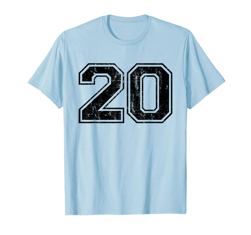 Number 20 Varsity Distressed Sport Team T-Shirt - Unique Graphic Men Women - T-Shirt, Sweatshirt, Hoodie
