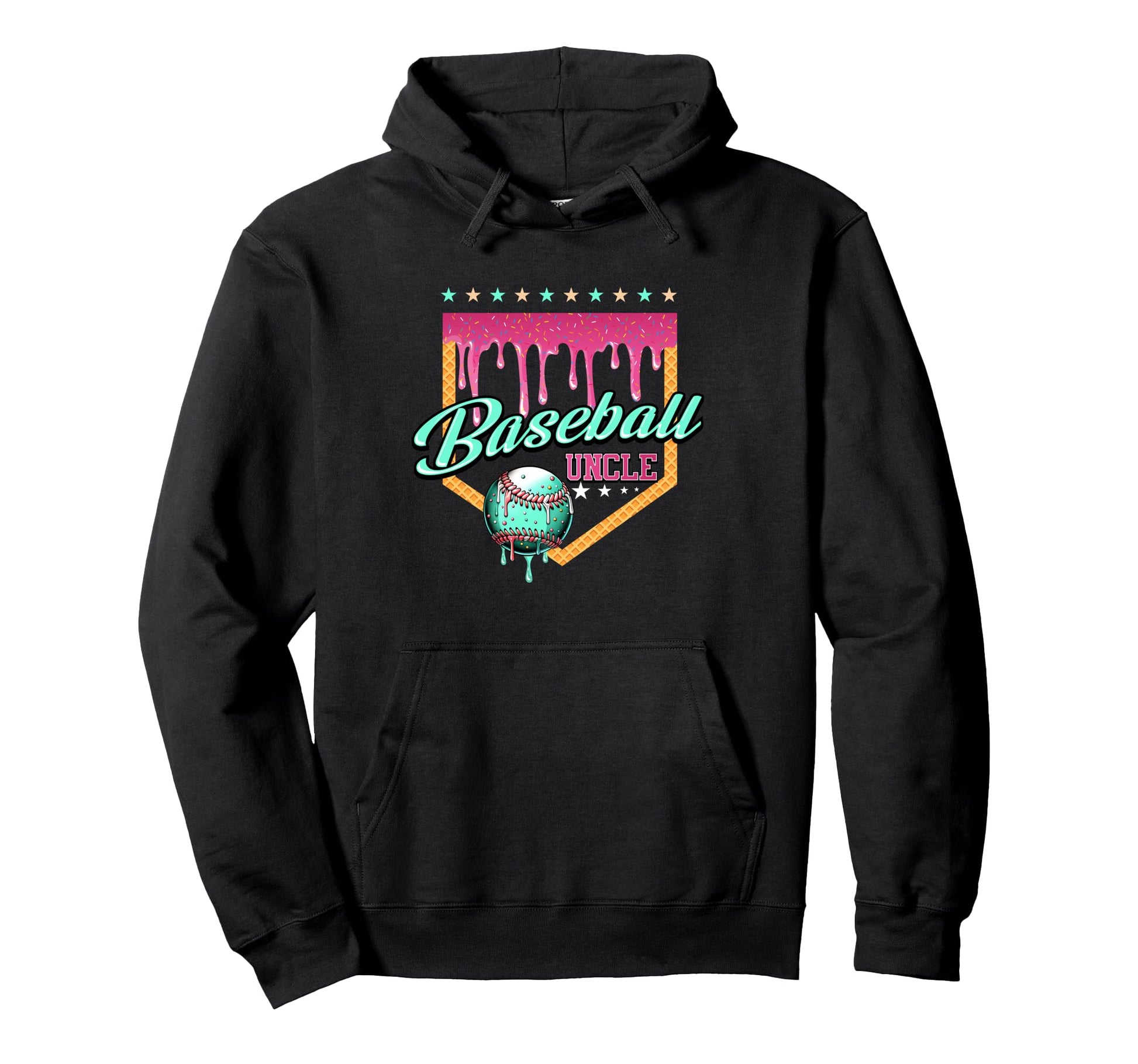 Baseball Uncle Drip Home Plate Hoodie - Casual Everyday Wear for Adults - T-Shirt, Sweatshirt, Hoodie