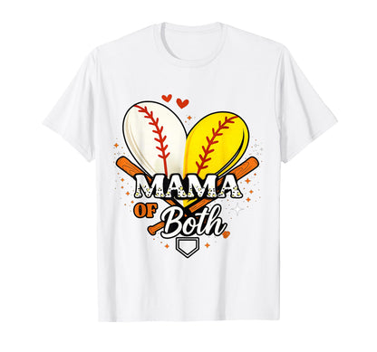 Mama Both Baseball Softball Game Day T-Shirt - Custom Art Print Men Women - T-Shirt, Sweatshirt, Hoodie