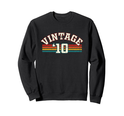2010 Birth Year Birthday Rainbow Lines Sweatshirt - Custom Art Print Unisex - T-Shirt, Sweatshirt, Hoodie