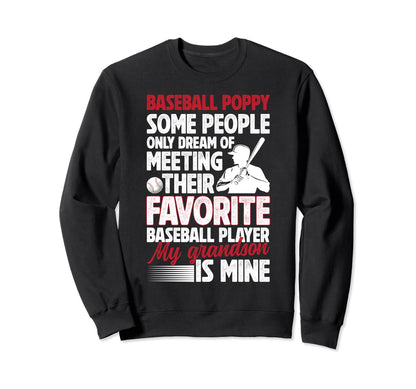 Favorite Baseball Player Poppy Baseball Sweatshirt - Unique Graphic Unisex - T-Shirt, Sweatshirt, Hoodie