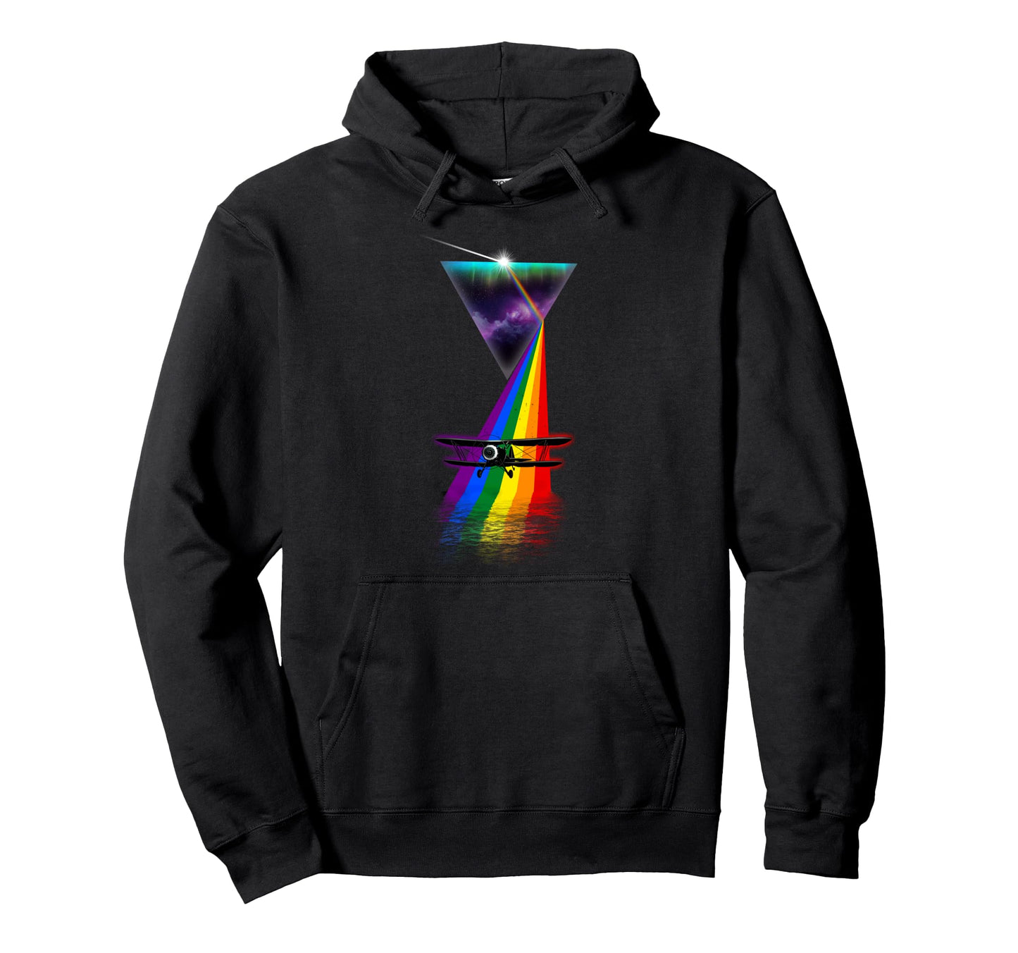 Prism Biplane Hoodie - Streetwear Style for Adults - T-Shirt, Sweatshirt, Hoodie