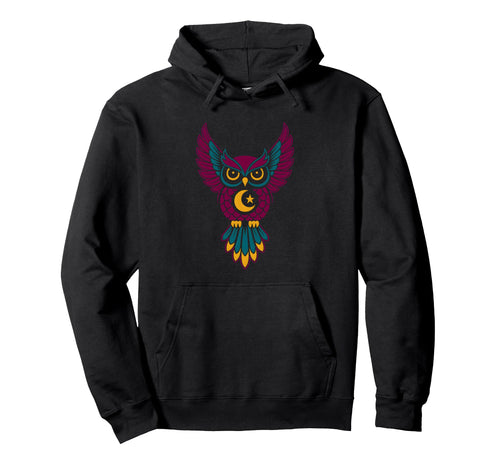 Cosmic Owl Wisdom Boho Hippie Mandala Hoodie - Streetwear Style for Adults - T-Shirt, Sweatshirt, Hoodie