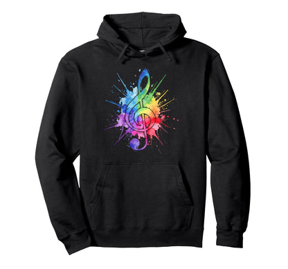 Rainbow Sheet Music Lover Colourful Hoodie - Fun Novelty Design Men Women - T-Shirt, Sweatshirt, Hoodie