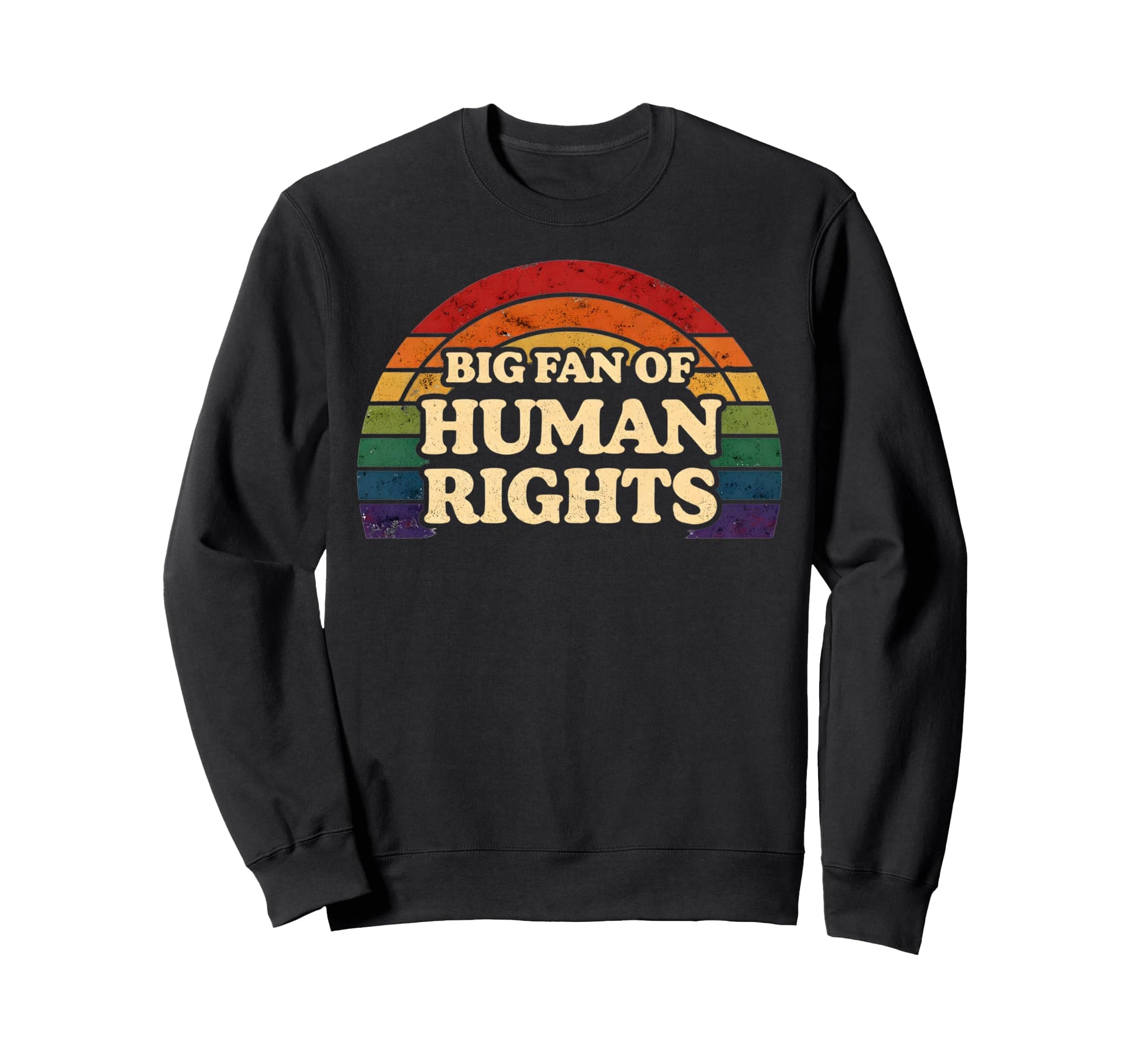 Big Fan Human Rights Rainbow Sweatshirt - Minimalist Print for Adults - T-Shirt, Sweatshirt, Hoodie