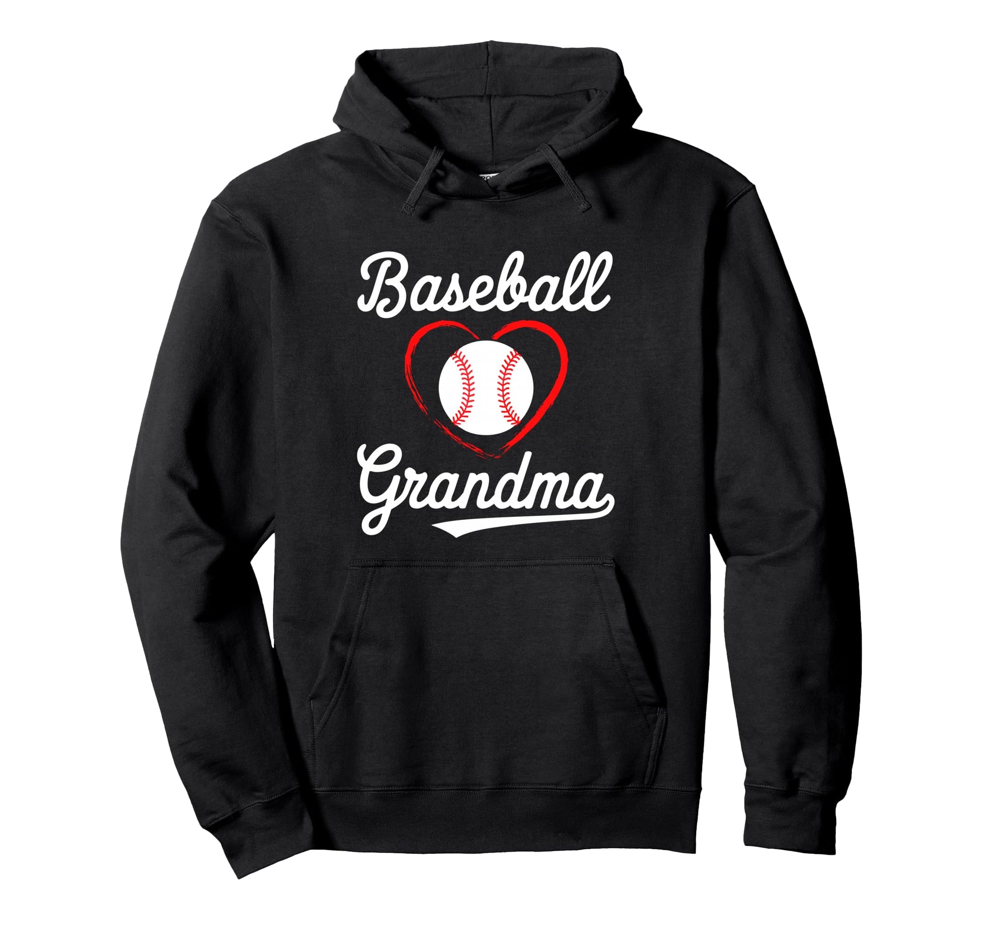 Baseball Grandma Baseball Heart Hoodie - Casual Everyday Wear Men Women - T-Shirt, Sweatshirt, Hoodie