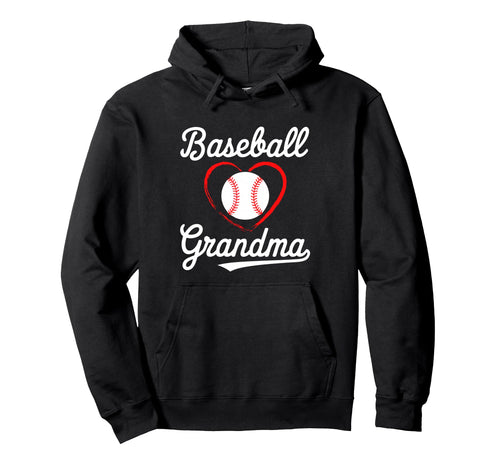 Baseball Grandma Baseball Heart Hoodie - Casual Everyday Wear Men Women - T-Shirt, Sweatshirt, Hoodie