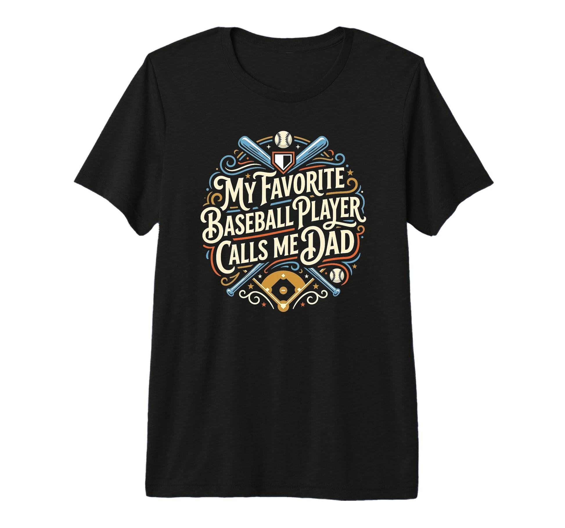 Funny Baseball Dad My Favorite T-Shirt - Fun Novelty Design for Adults - T-Shirt, Sweatshirt, Hoodie