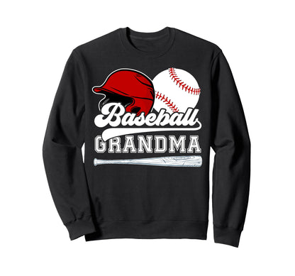 Baseball Grandma Proud Grandma Sweatshirt - Casual Everyday Wear Men Women - T-Shirt, Sweatshirt, Hoodie