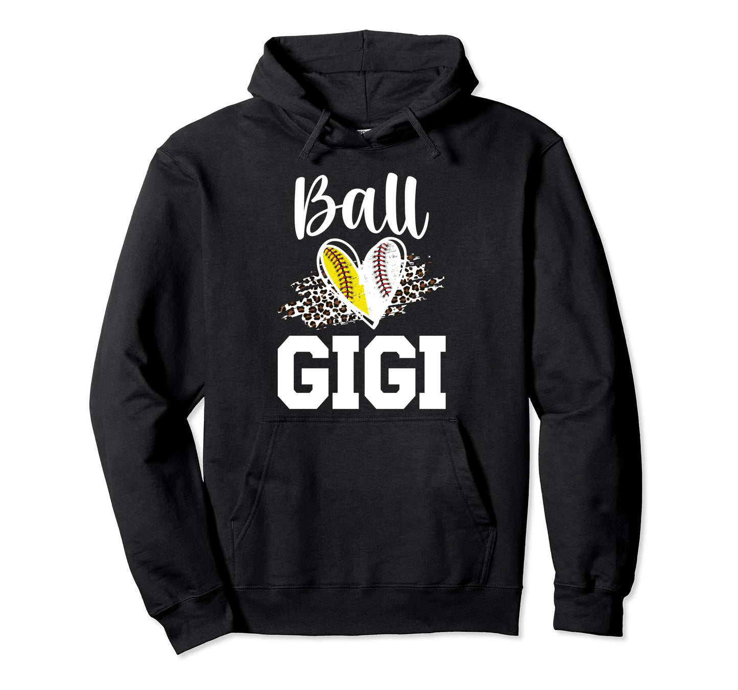 Ball Gigi Heart Baseball Softball Hoodie - Casual Everyday Wear Men Women - T-Shirt, Sweatshirt, Hoodie