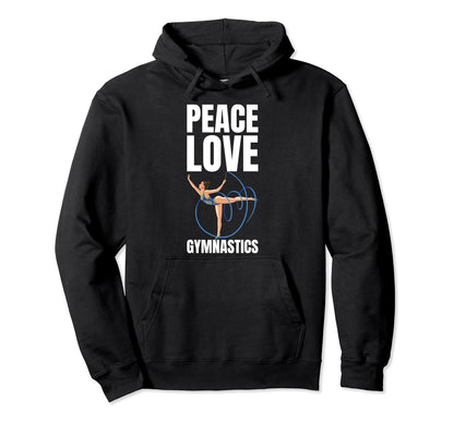 Peace Love Gymnastics Hoodie - Custom Art Print Men Women - T-Shirt, Sweatshirt, Hoodie