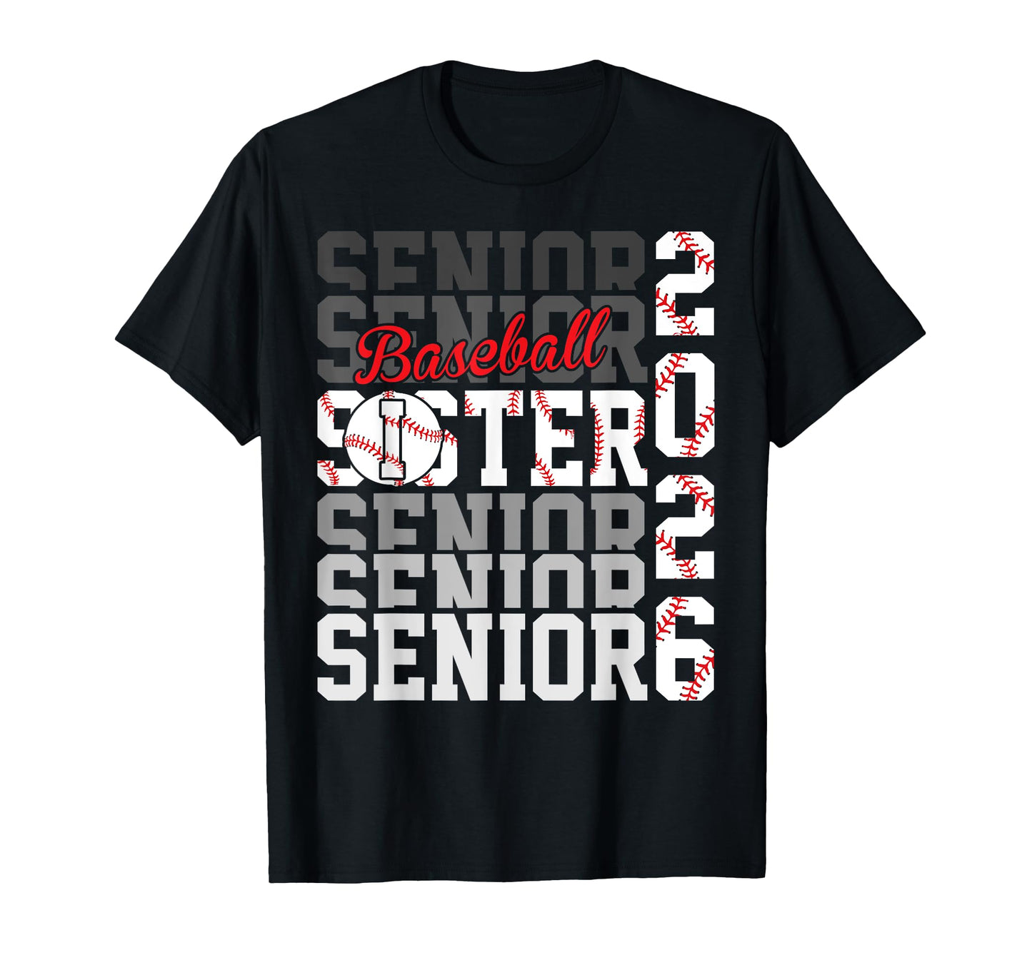 2026 Baseball Senior Sister Graduation T-Shirt - Graphic Print Unisex - T-Shirt, Sweatshirt, Hoodie
