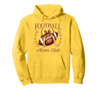 Game Day Yellow Croquette Bow Football Hoodie - Trendy Graphic for Adults - T-Shirt, Sweatshirt, Hoodie