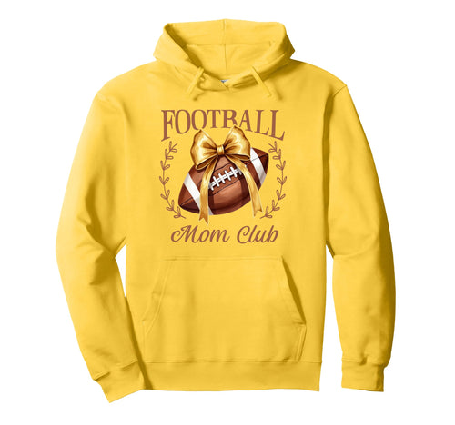 Game Day Yellow Croquette Bow Football Hoodie - Trendy Graphic for Adults - T-Shirt, Sweatshirt, Hoodie