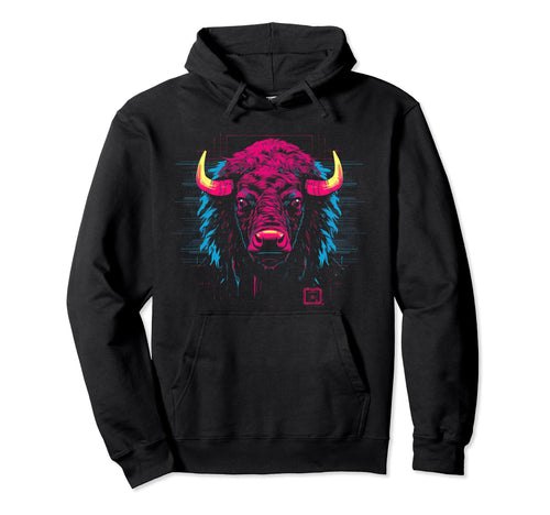 Buffalo Vaporwave Retrowave Aesthetic Hoodie - Novelty Apparel for Adults - T-Shirt, Sweatshirt, Hoodie